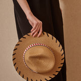 Sombrero Cinta Tejida Amarillo