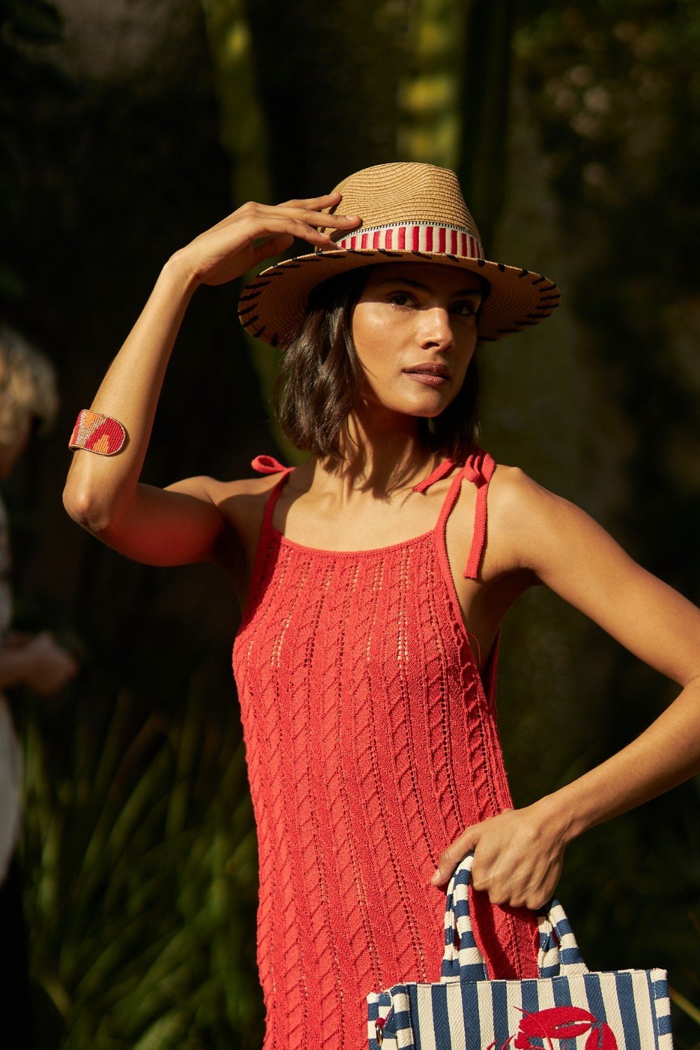 Sombrero Cinta Tejida Naranja