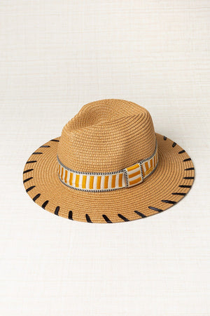 Sombrero Cinta Tejida Amarillo