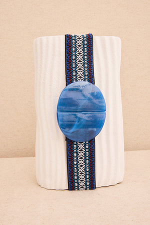 Cinturón Elástico Cenefa Azul