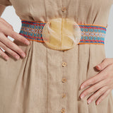 Elastic Belt with Beige Border