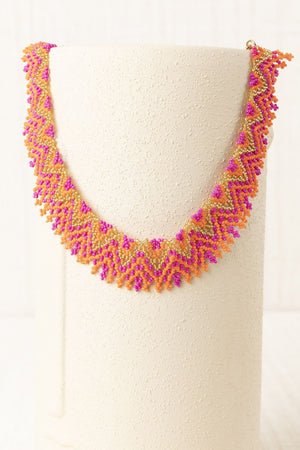 Orange Ethnic Choker Necklace