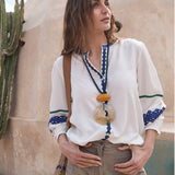 Collar Largo Donut Azul