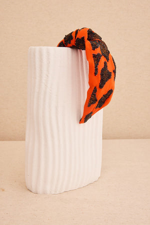 Diadema Animal Print Resina Naranja