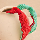 Red Resin Embroidered Headband