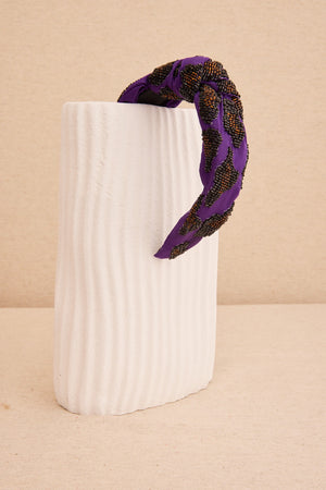 Diadema Animal Print Resina Violeta