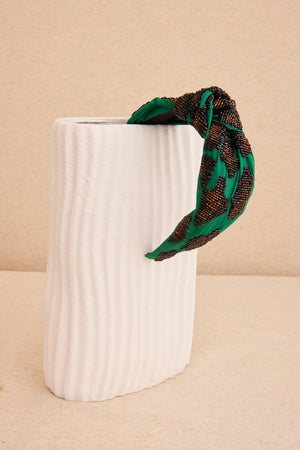 Diadema Animal Print Resina Verde