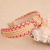 Diadema Rafia Ribeteada Rojo