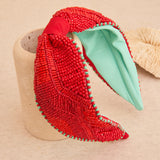 Red Resin Embroidered Headband