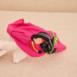 Embroidered Toucan Headband Fuchsia