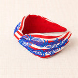 Embroidered Headband Orange Stripes