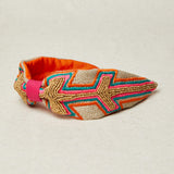 Orange Tribal Embroidered Headband