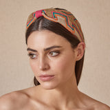 Orange Tribal Embroidered Headband