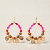 Mauve Resin Ethnic Earring