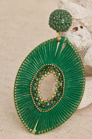 Green Thread Earring