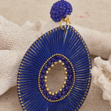 Blue Thread Dangle Earring