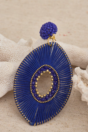 Blue Thread Dangle Earring