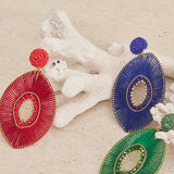 Blue Thread Dangle Earring
