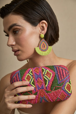 Clutch Bordado Boho Verde