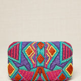 Clutch Bordado Boho Turquesa