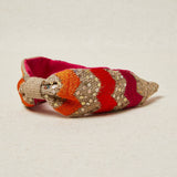 Diadema Boradado Zigzag Naranja
