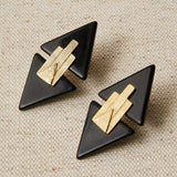 Pendientes Art Decó Geométricos Negro