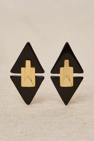 Pendientes Art Decó Geométricos Negro