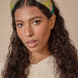 Diadema Bordado Zigzag Verde
