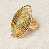 Anillo Ovalado Piedras Turquesa