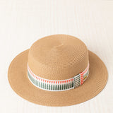 Sombrero con Cinta a Rayas Naranja