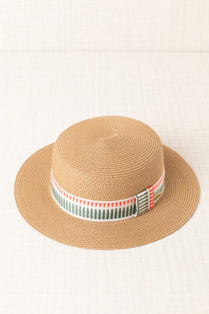 Sombrero con Cinta a Rayas Naranja
