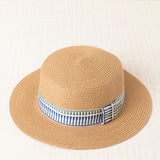 Sombrero con Cinta a Rayas Azul