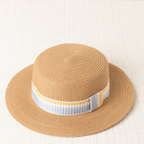Sombrero con Cinta a Rayas Amarillo