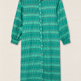 Vestido Camisero Rombos Verde