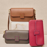 Bolso Solapa Ribete Croche Burdeos