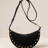 Bolso Media Luna con Tachuelas Negro