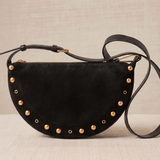 Bolso Media Luna con Tachuelas Negro
