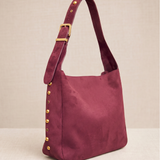 Bolso Shopper Ante con Tachuelas Burdeos