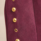 Bolso Shopper Ante con Tachuelas Burdeos