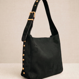 Bolso Shopper Ante con Tachuelas Negro