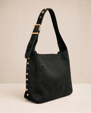 Bolso Shopper Ante con Tachuelas Negro