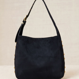 Bolso Shopper Ante con Tachuelas Negro