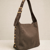 Bolso Shopper Ante con Tachuelas Marrón