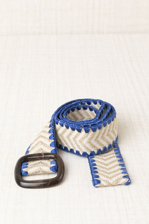 Cinturón Bordado Croché Azul