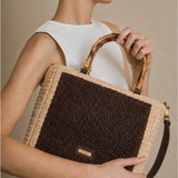 Bolso Rafia y Bambú Café