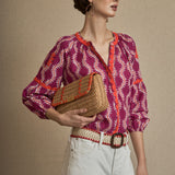 Bolso Rafia Midi Naranja