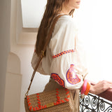 Bolso Rafia Midi Naranja