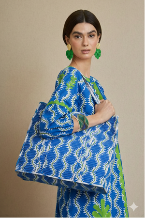 Bolsa Grande Ondas Azul