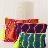 Small Embroidered Waves Pouch