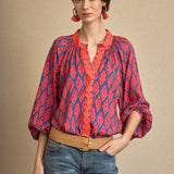 Blusa Rombo Bordada Fucsia